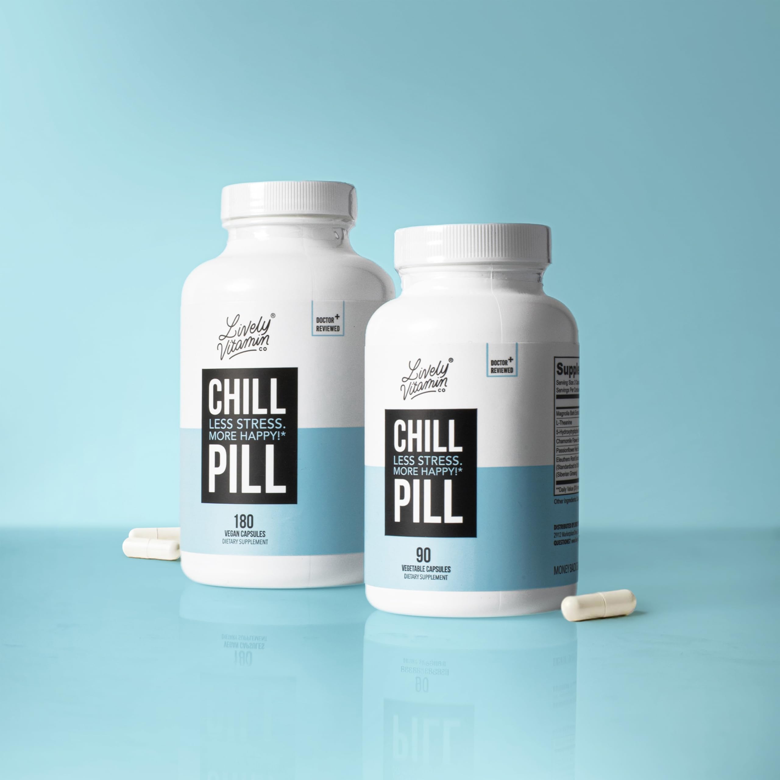 Chill Pill magnolia-bark ingredients emphasized for soothing botanicals.