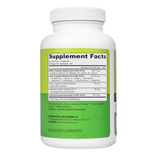 LIVELY VITAMIN CO Great Guts capsules close-up showing 50B CFU potency.