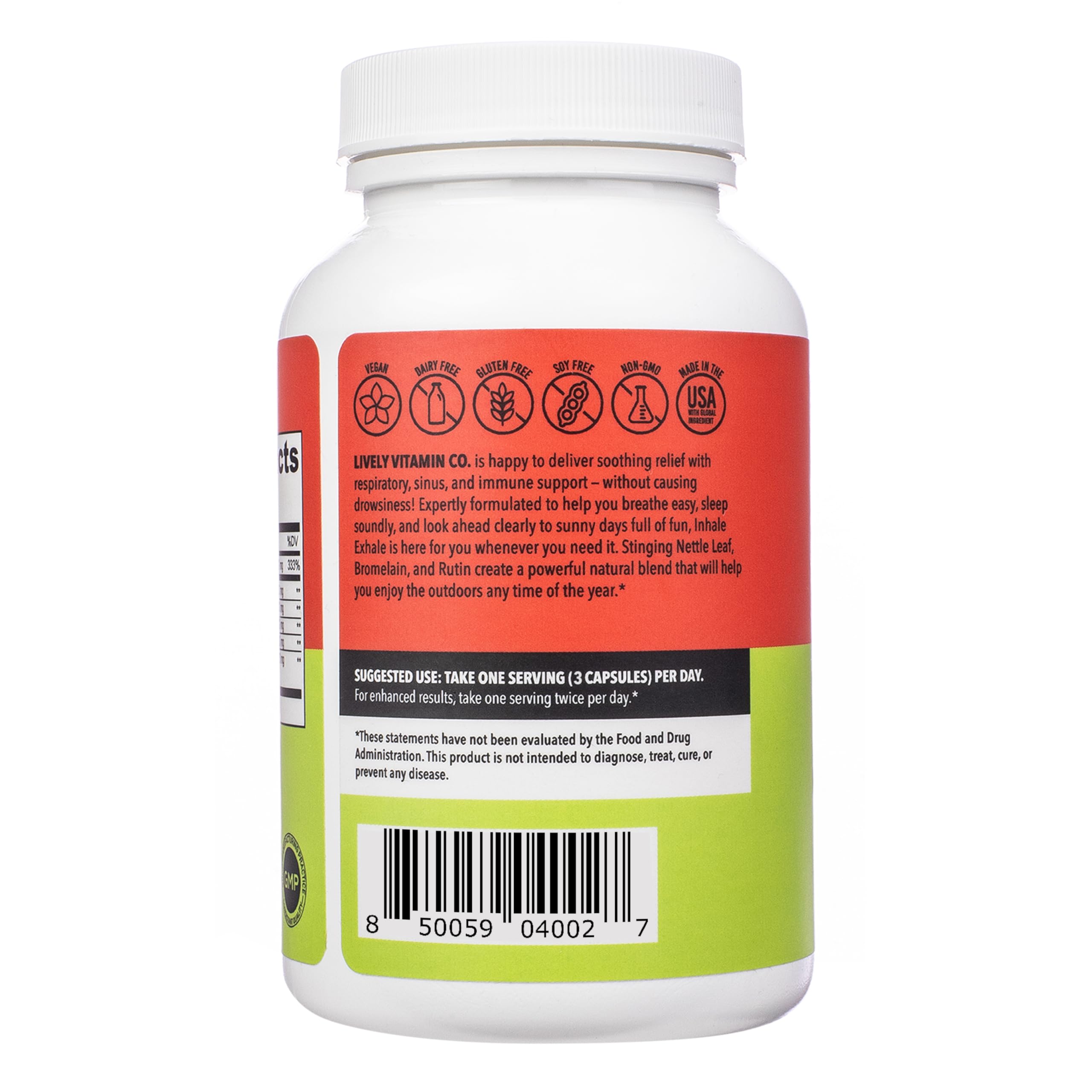 Inhale Exhale capsules ready to support a calmer allergic response.