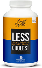 LIVELY VITAMIN CO Less Cholest bottle pouring, statin-free heart support