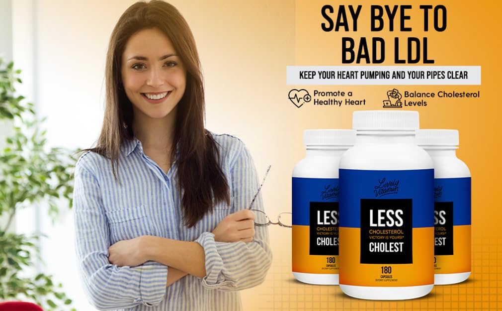 Open box of Less Cholest with capsules arranged neatly