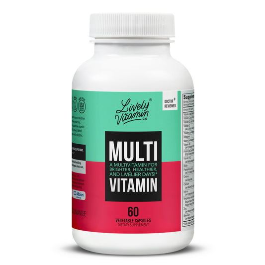 LIVELY VITAMIN CO multivitamin bottle front showing a comprehensive daily wellness formula