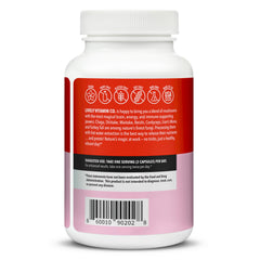 LIVELY VITAMIN CO Mushroom Magic bottle back with supplement details.