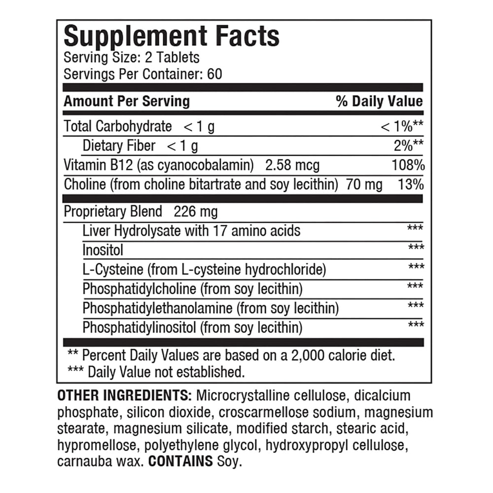 LIVERITE Liver Aid bottle label showcasing quality ingredients and safety.