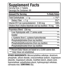 LIVERITE Liver Aid bottle label showcasing quality ingredients and safety.