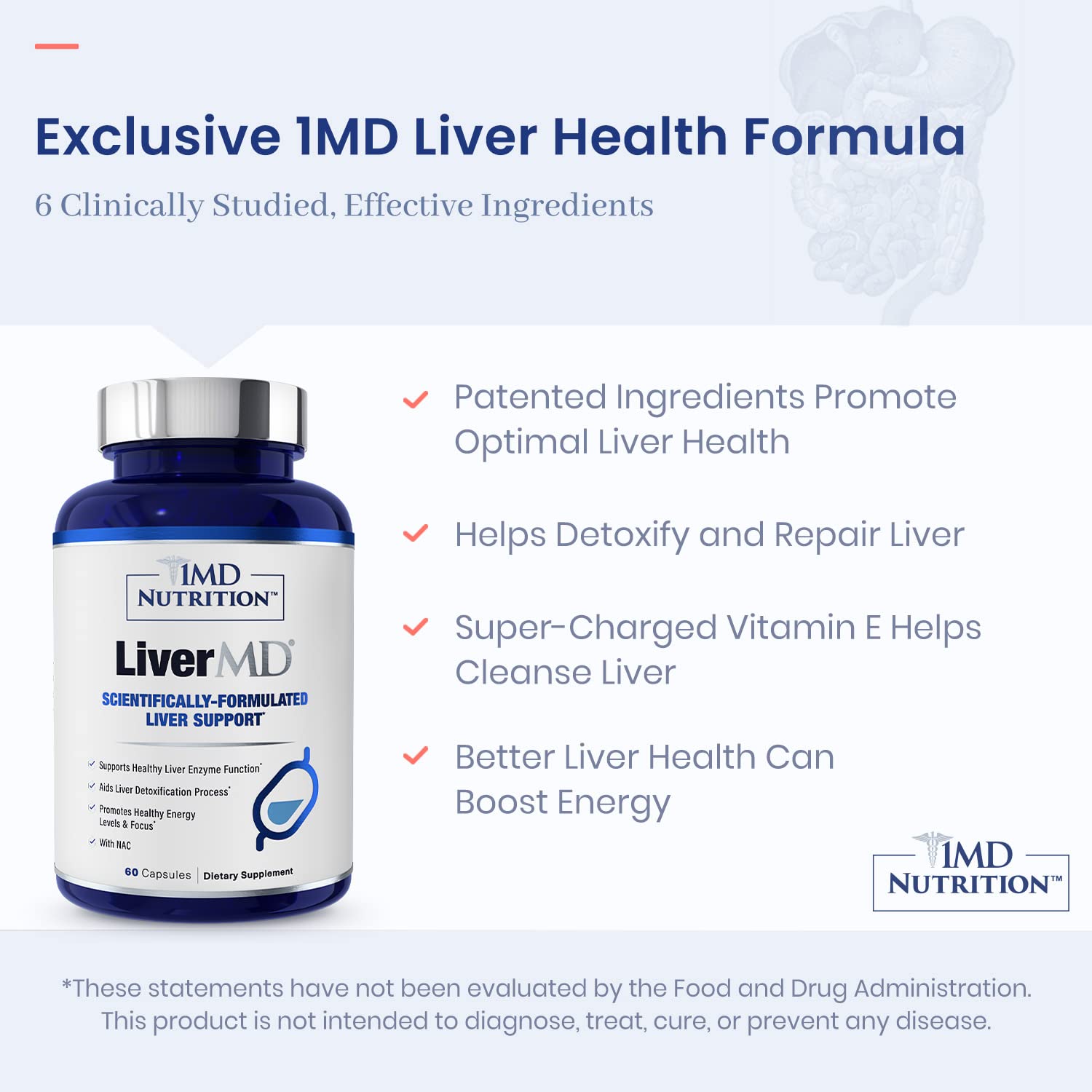 1MD LiverMD capsules closeup for easy daily use
