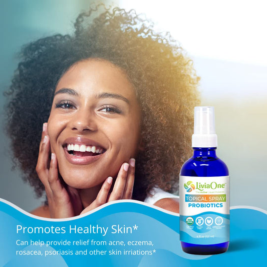LiviaOne bottle with Lactobacillus acidophilus formula for skin health