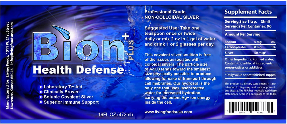 Living Foods USA Bion SS 0.5 nm silver oxide particles—nanoparticle detail illustration