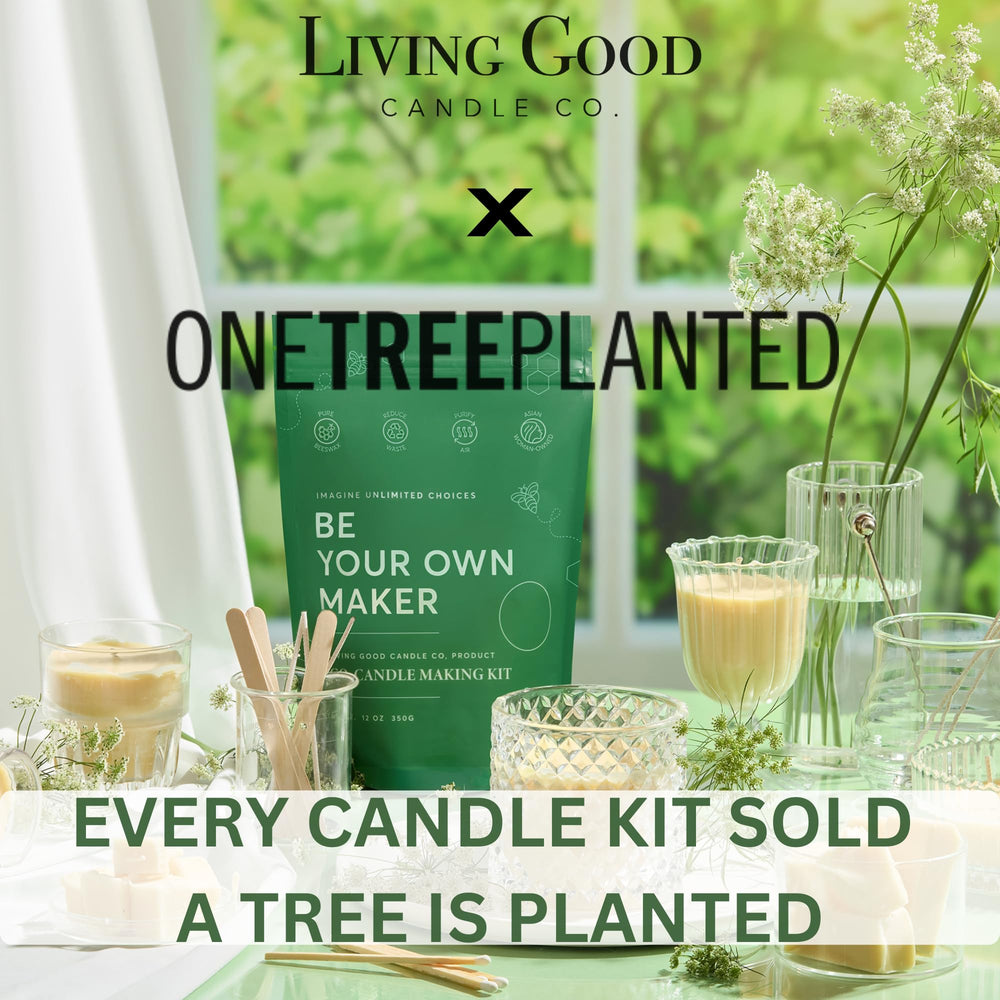 Living Good Candle Co. Tranquility refill kit, supports jar reuse and sustainability.
