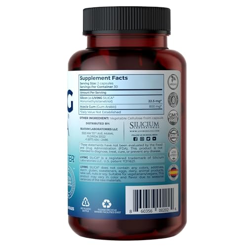 Living Silica ORGONO capsules closeup reveals vegan formula and capsule texture