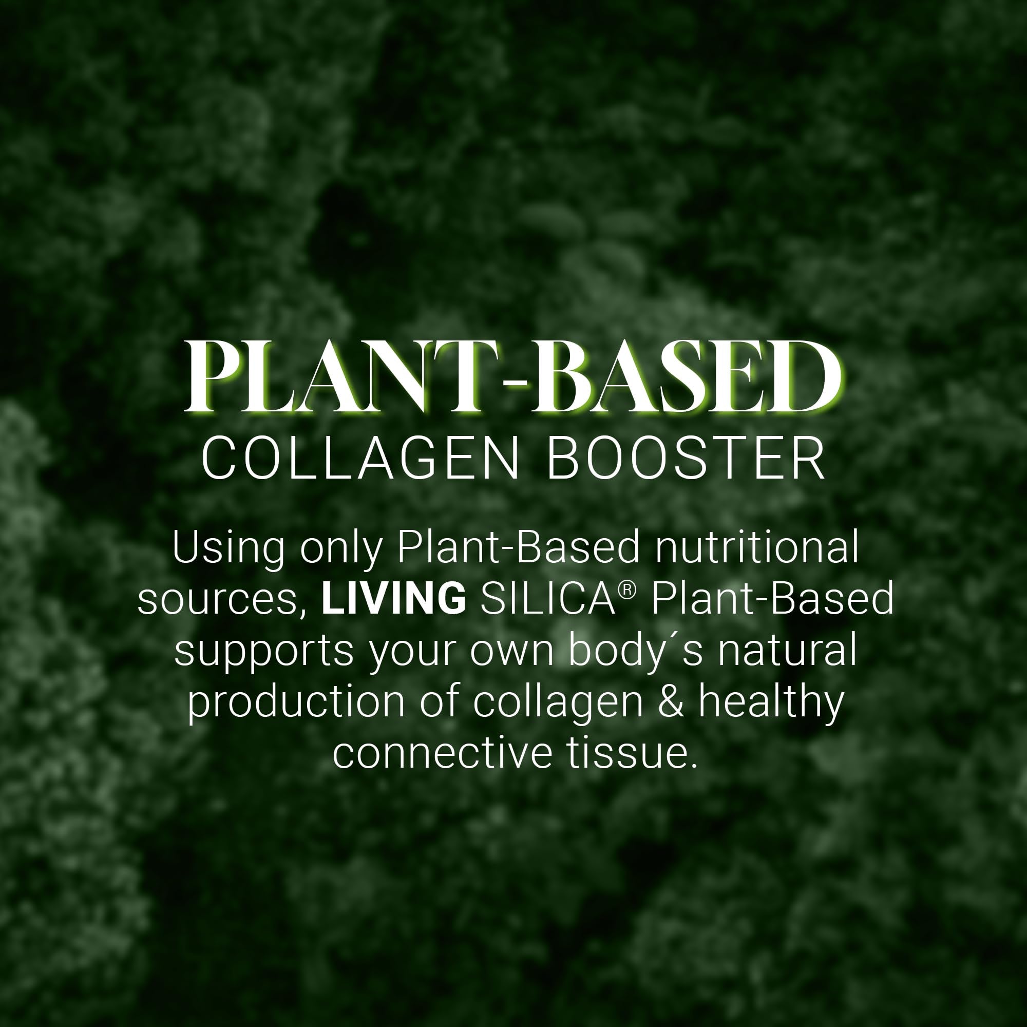 Living Silica vegan GMO-free label emphasizes quality and ethics.