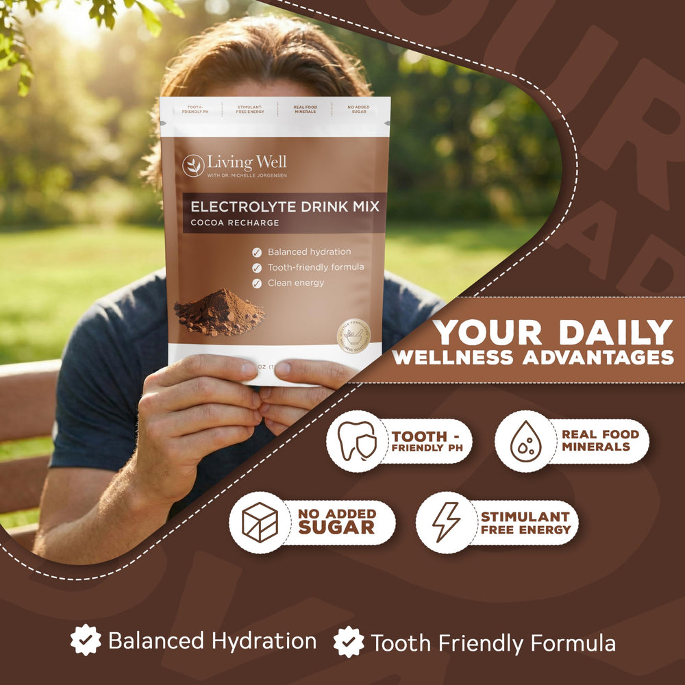 Living Well with Dr. Michelle chocolate electrolyte daily-use scene for steady hydration