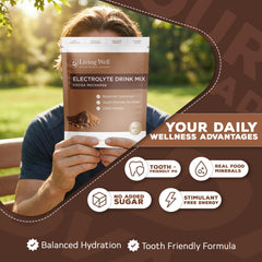 Living Well with Dr. Michelle chocolate electrolyte daily-use scene for steady hydration