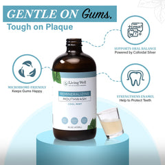 Mouthwash pour by Living Well with Dr. Michelle Cool Mint for a refreshing rinse