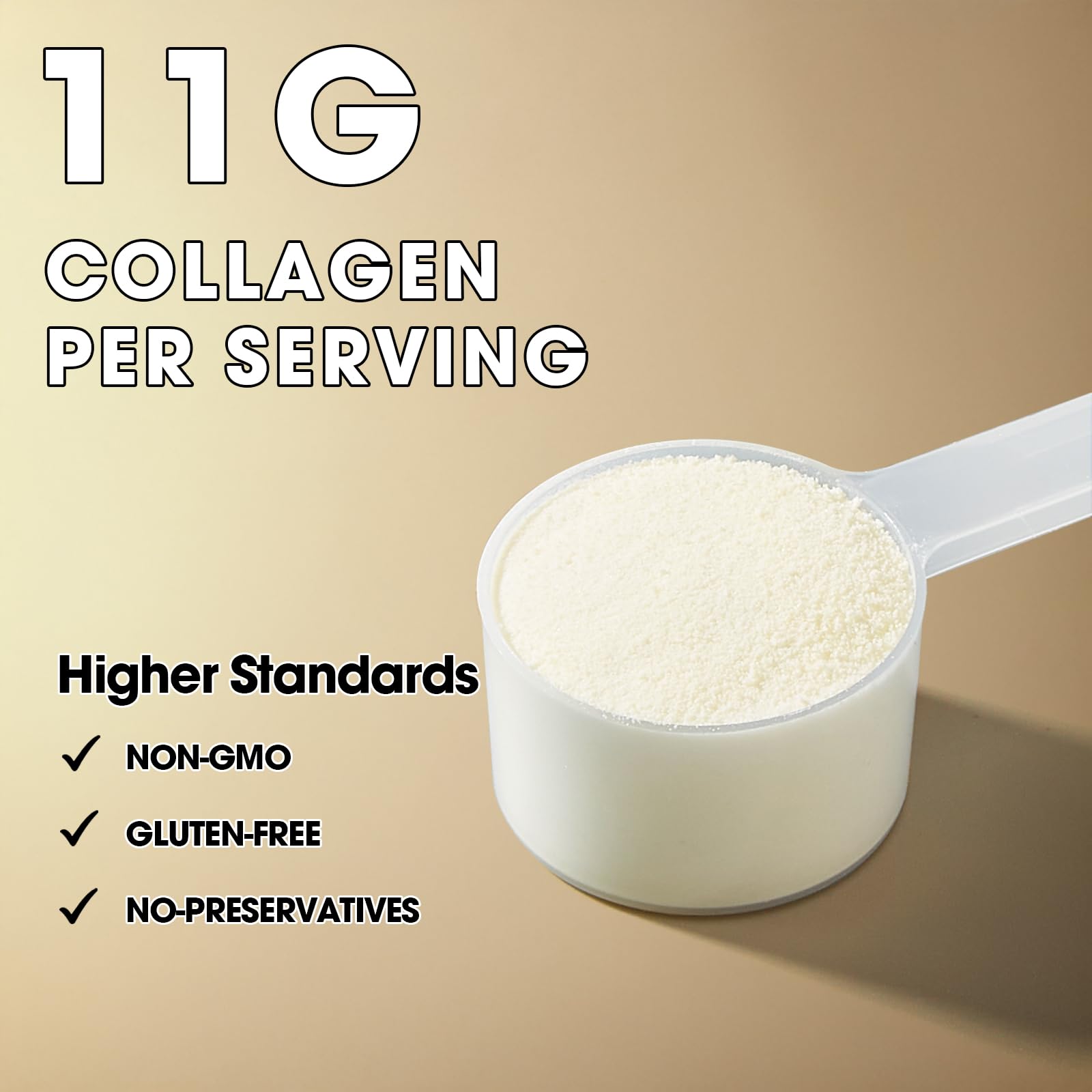 LIVINGANIC collagen powder stirred into a smoothie for a nourishing routine