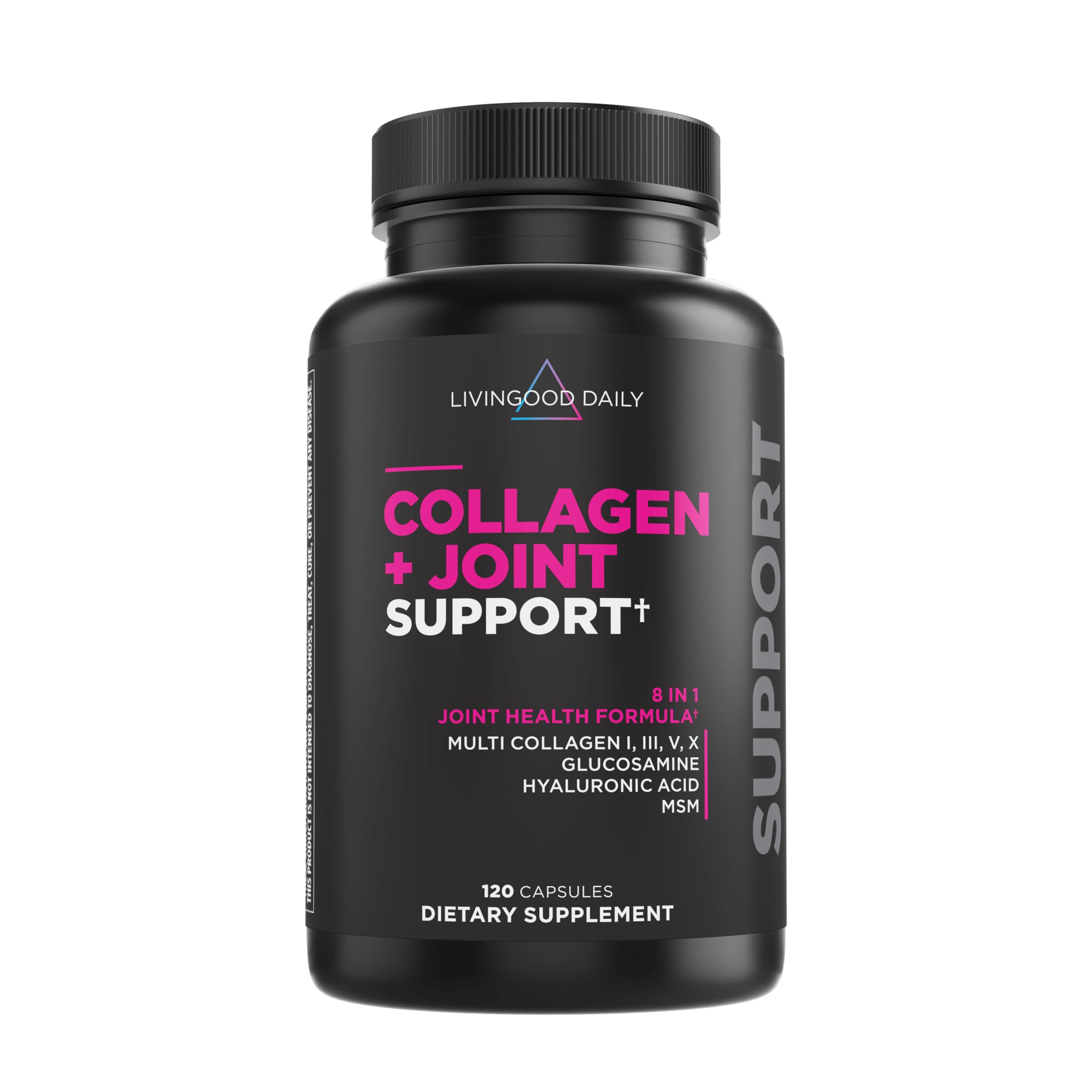 Livingood Daily Collagen Joint Support bottle front view showing compact packaging for daily use