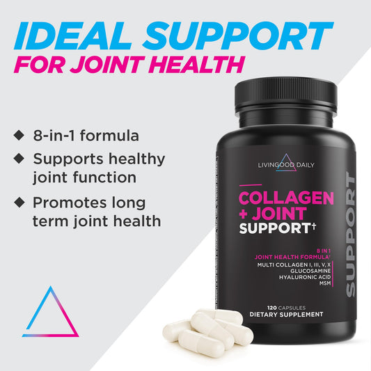 Livingood Daily capsules close up easy to swallow joint support capsules