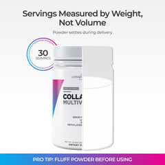 Vanilla flavor Livingood Daily collagen powder mixed into smoothie