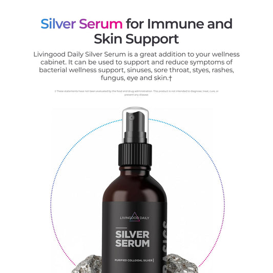 Livingood Daily Colloidal Silver Spray for oral use supports simple daily hygiene.