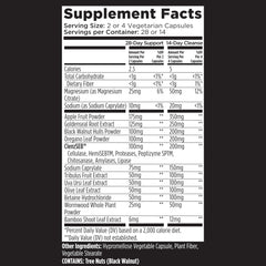 Livingood Daily ingredient blend featuring oregano, olive leaf, wormwood, walnut for gut wellness.