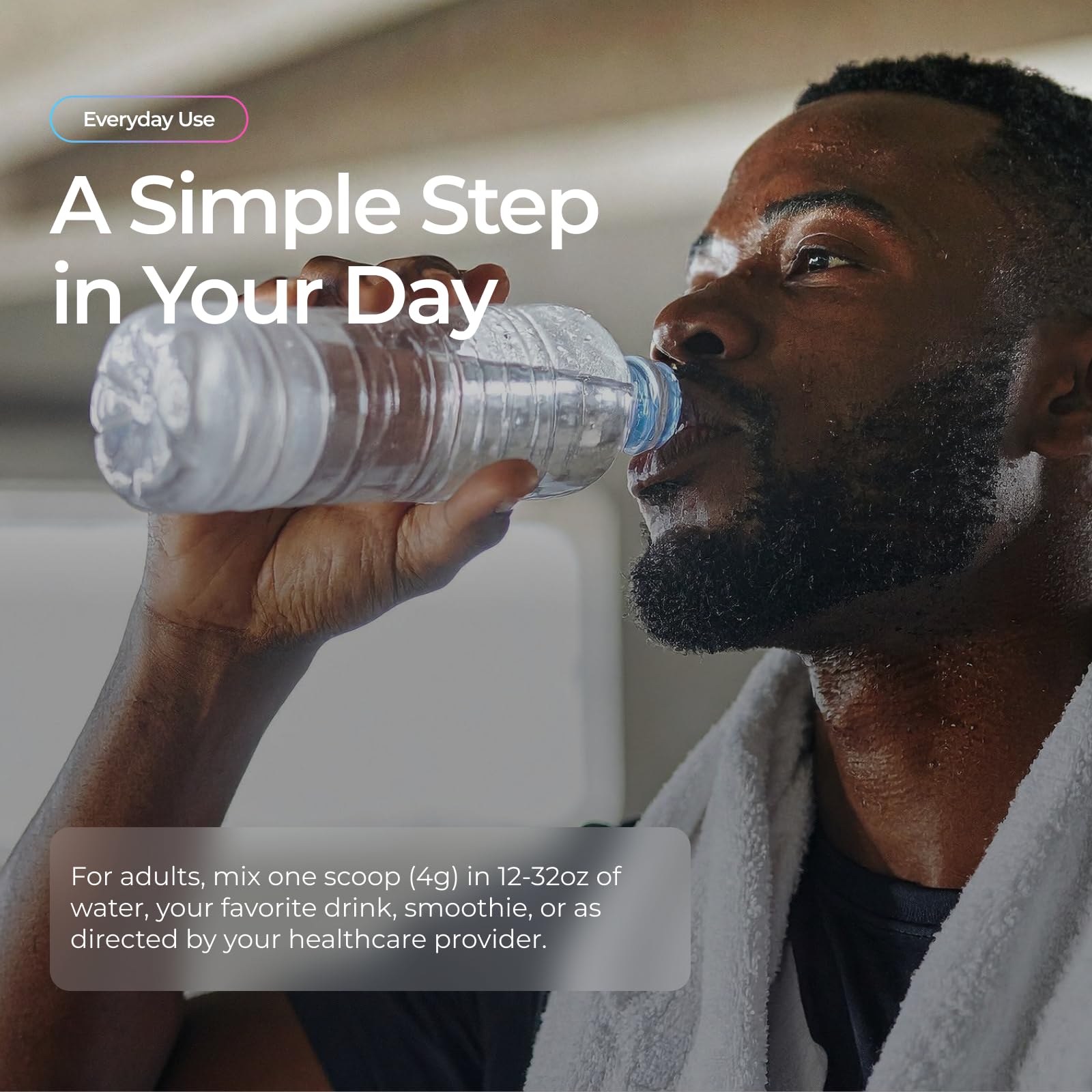Livingood Daily Electrolytes bottle in gym bag for workouts