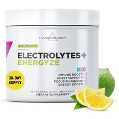 Livingood Daily Electrolytes lemon lime powder ready to mix for refreshed hydration