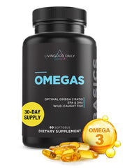 Livingood Daily fish oil softgels bottle ready for daily heart and brain support.