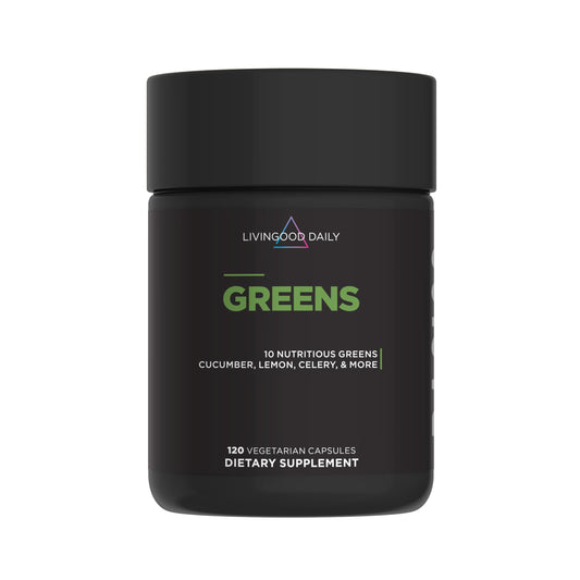 Livingood Daily Greens bottle-front image for convenient daily greens on-the-go