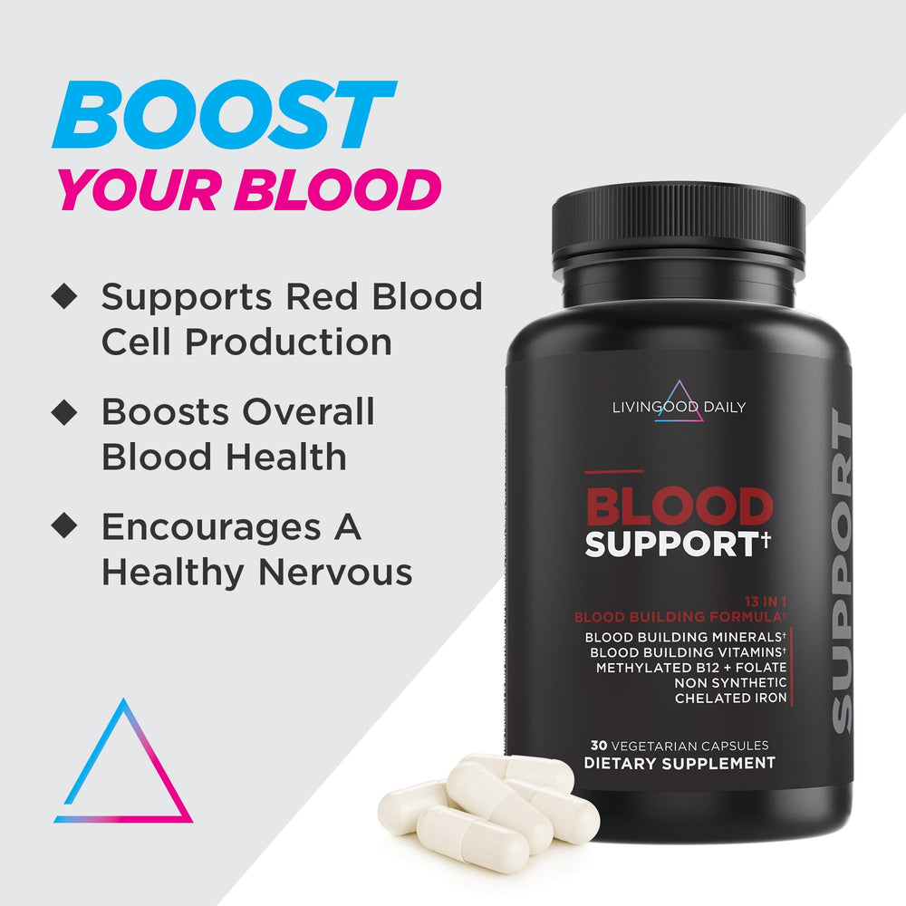Livingood Daily iron supplement bottle pour during daily routine for steady energy support