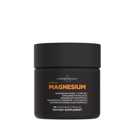 Livingood Daily Magnesium bottle front for daily wellness.