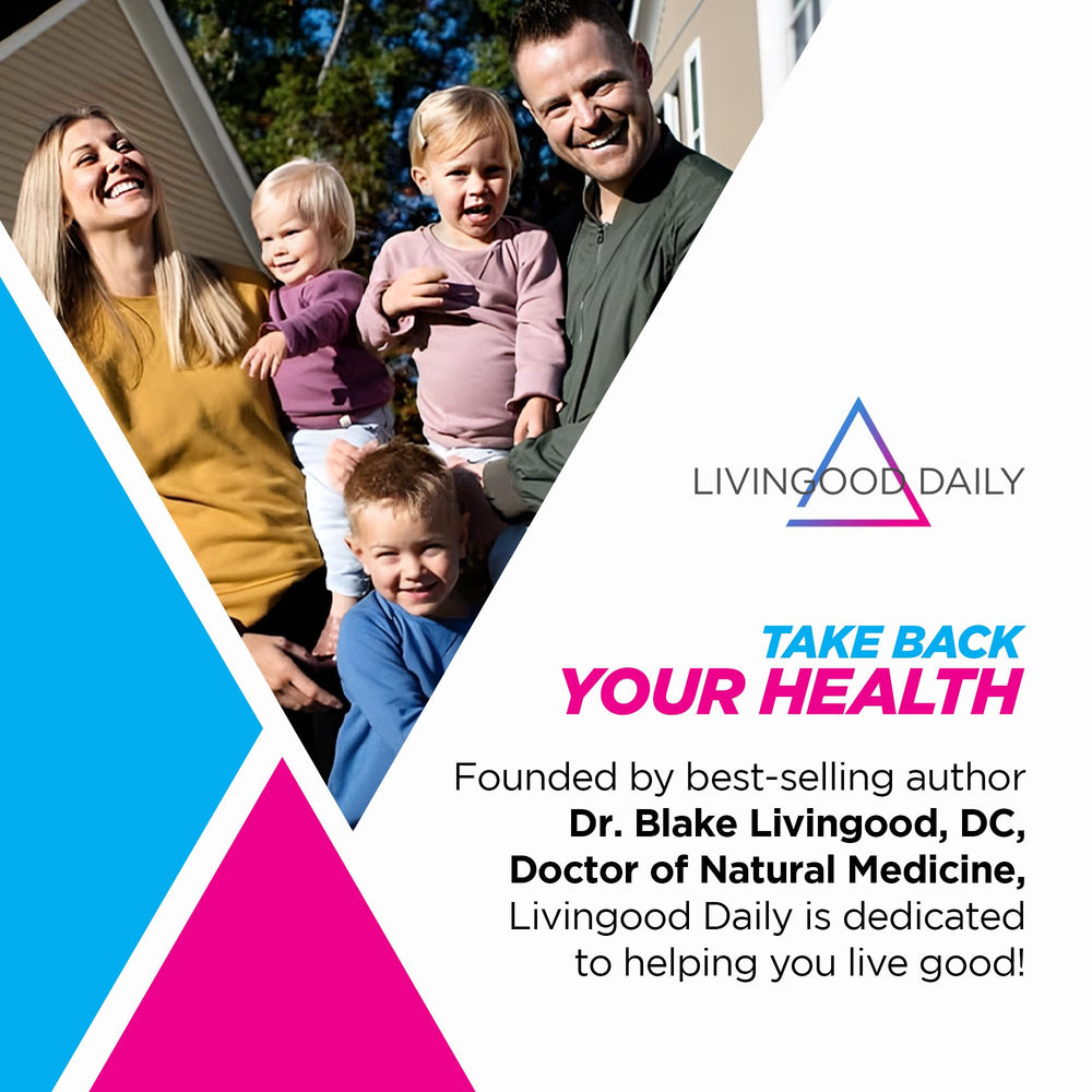 Livingood Daily Metabolic Support bottle with water demonstrates easy daily use for energy.
