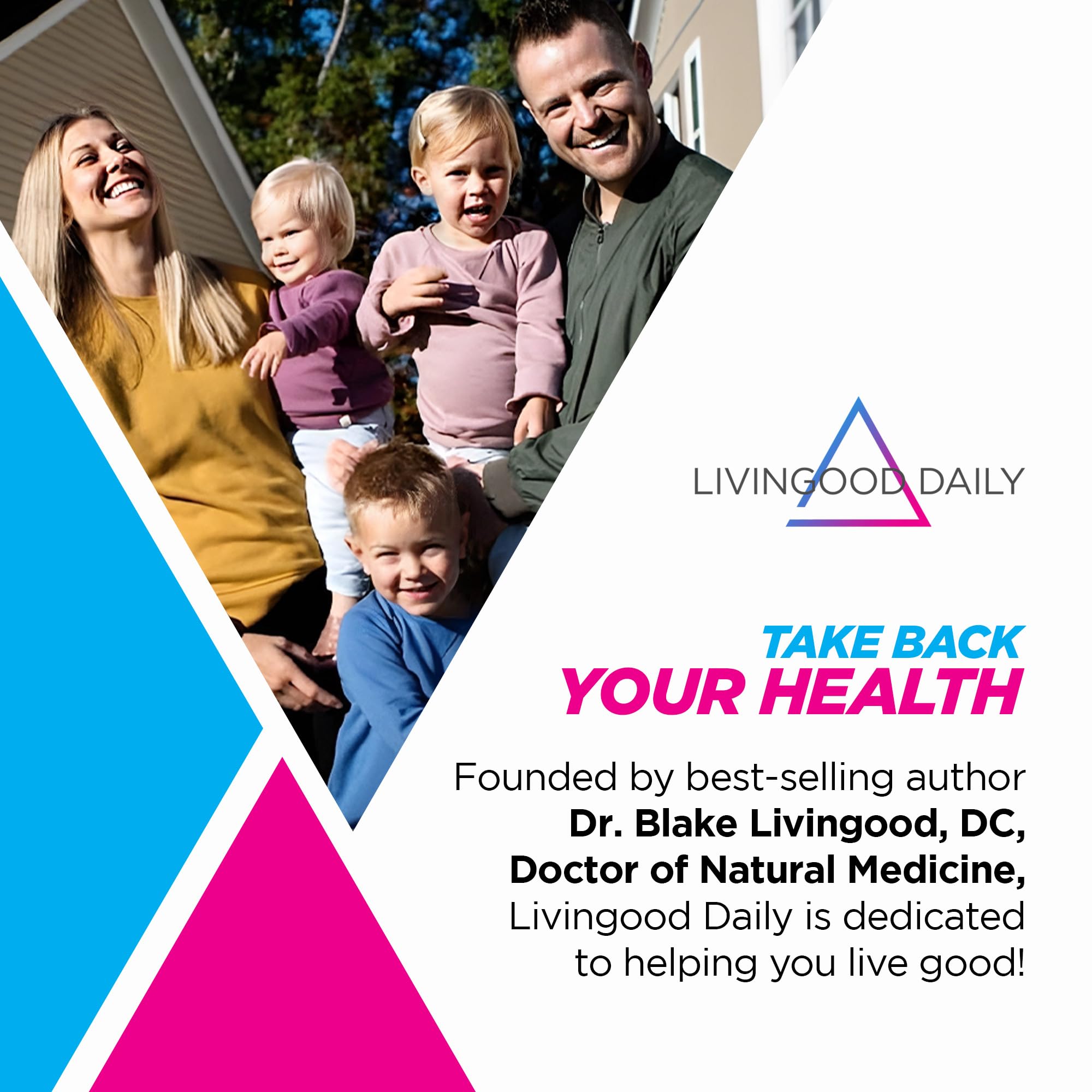 Packaging of Livingood Daily Pre Pro Post Biotics Blend on kitchen counter
