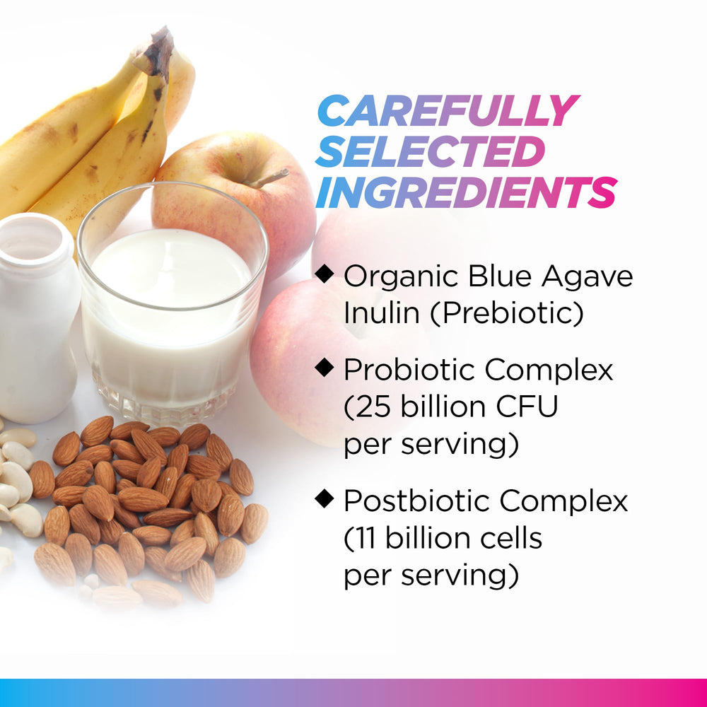 Close-up of ingredients highlighting organic blue agave inulin in Livingood Daily blend