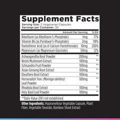 Livingood Daily Stress Support packaging display highlights vegan, gluten-free formula