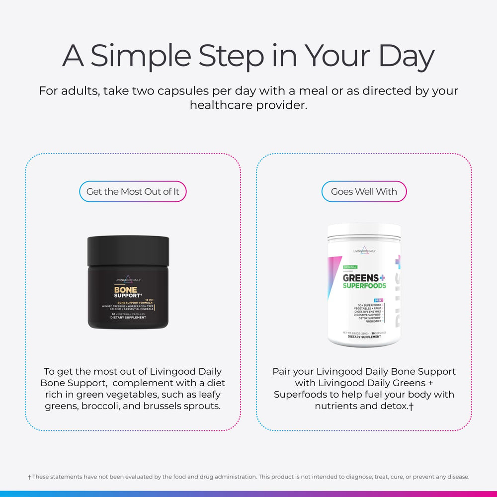 Livingood Daily two capsules daily serving promotes consistent mineral intake