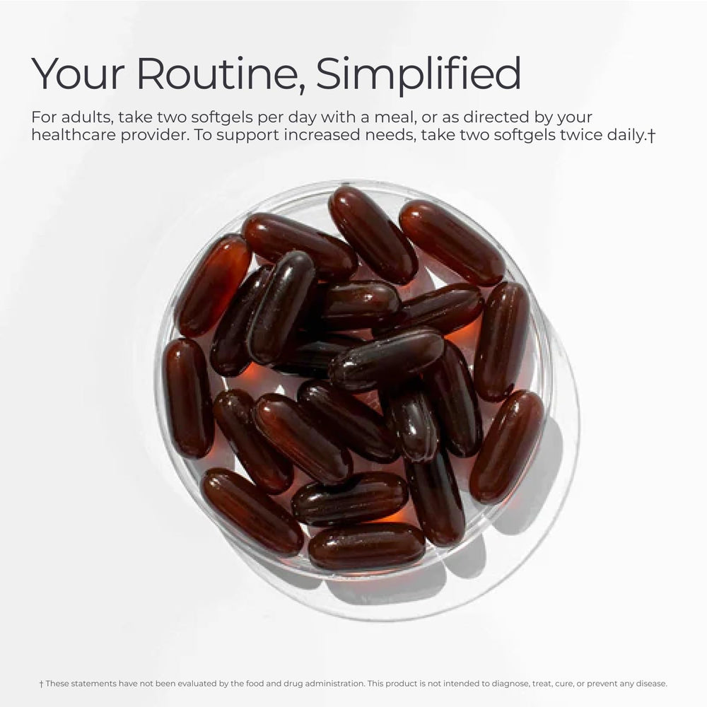USA-made Livingood Daily omega supplement bottle label emphasizing non-GMO and gluten-free ingredients.
