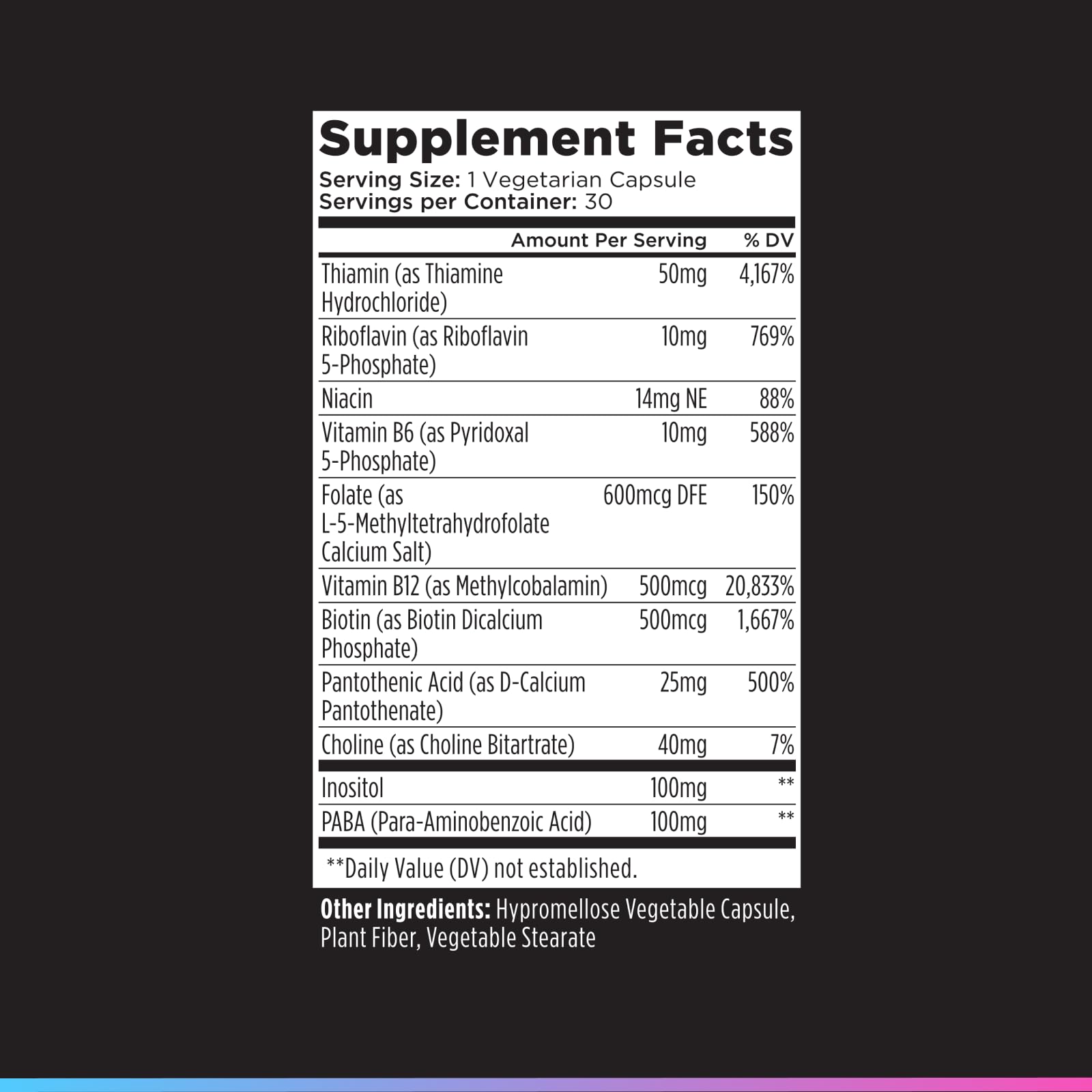 Livingood Daily Vitamin B Complex nightly routine setup with capsule and water.