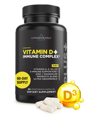 Livingood Daily Vitamin D3 K2 4000 IU bottle promotes immune support and easy daily dosing.