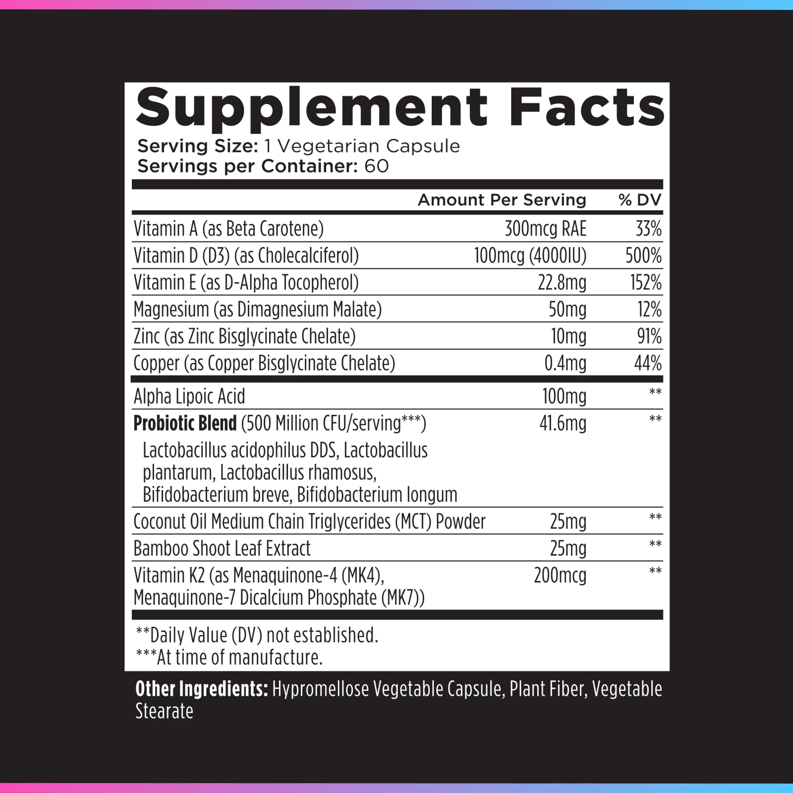 Livingood Daily product label highlights zinc with vitamins D3 and K2 for balanced immune support.