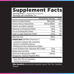 Livingood Daily product label highlights zinc with vitamins D3 and K2 for balanced immune support.