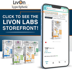 LivOn Lypo-Spheric B Complex Plus packaging featuring cinnamon accent