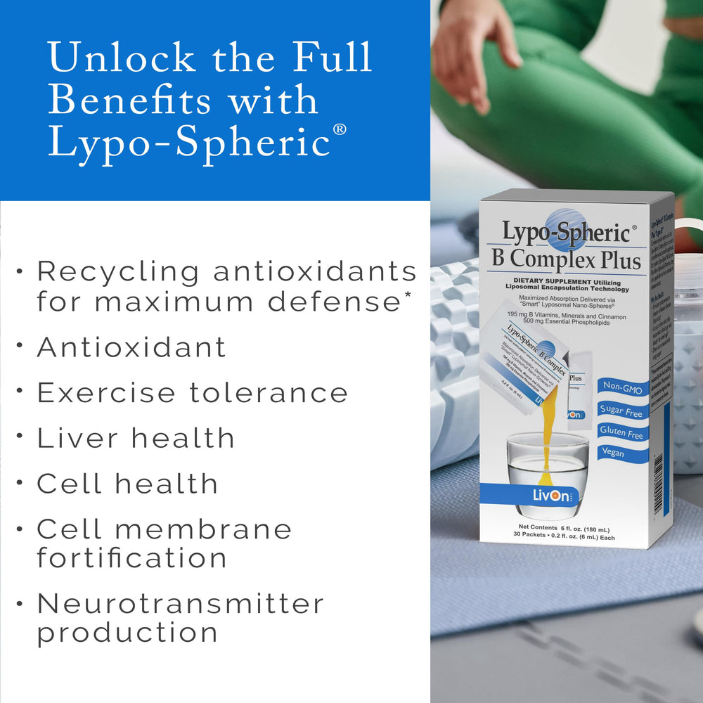 LivOn Lypo-Spheric B Complex Plus packets poured into water