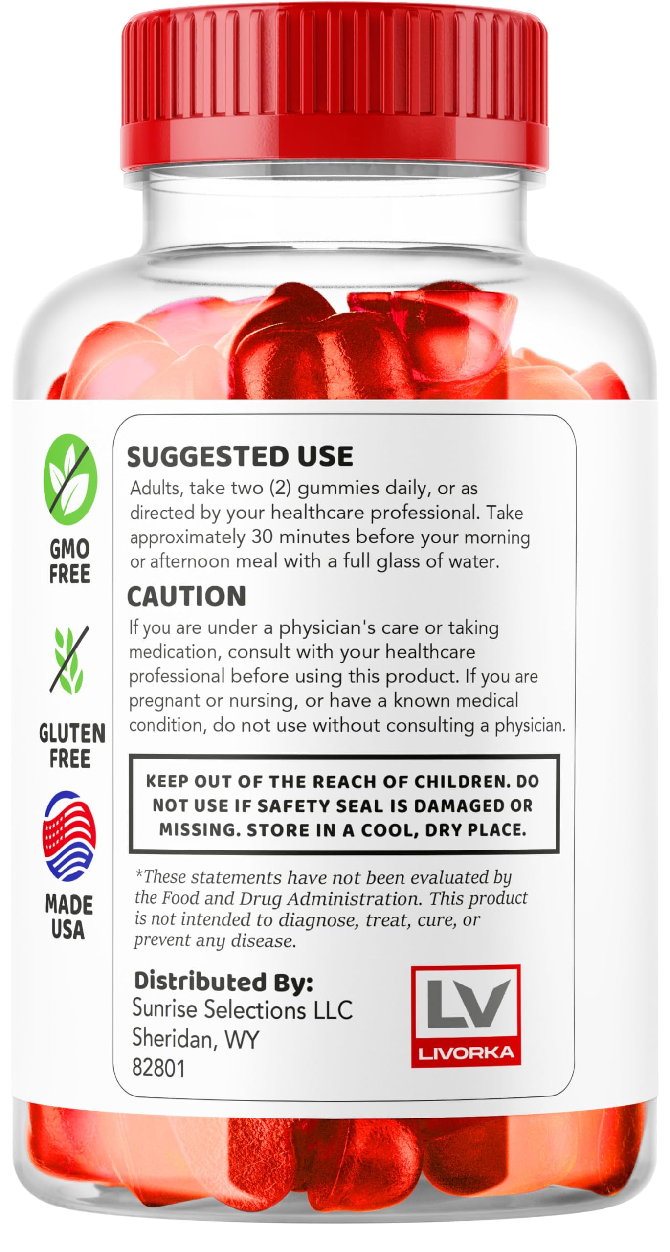 Close-up of LIVORKA ActivBoost Keto Gummies texture and color.