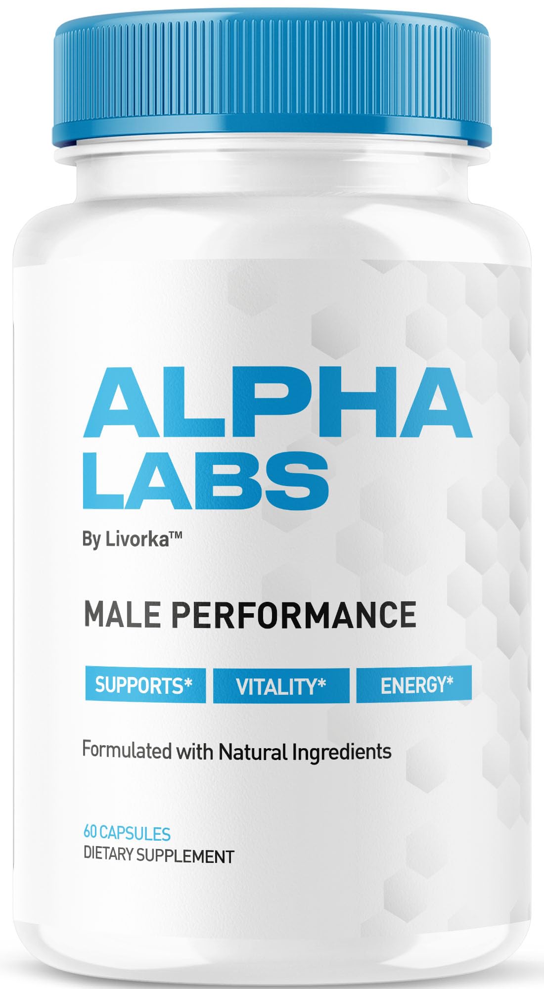 LIVORKA Alpha Labs bottle cap close-up for convenient daily use.
