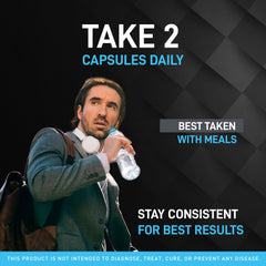 LIVORKA Alpha Labs capsules pouring for on-the-go supplementation.