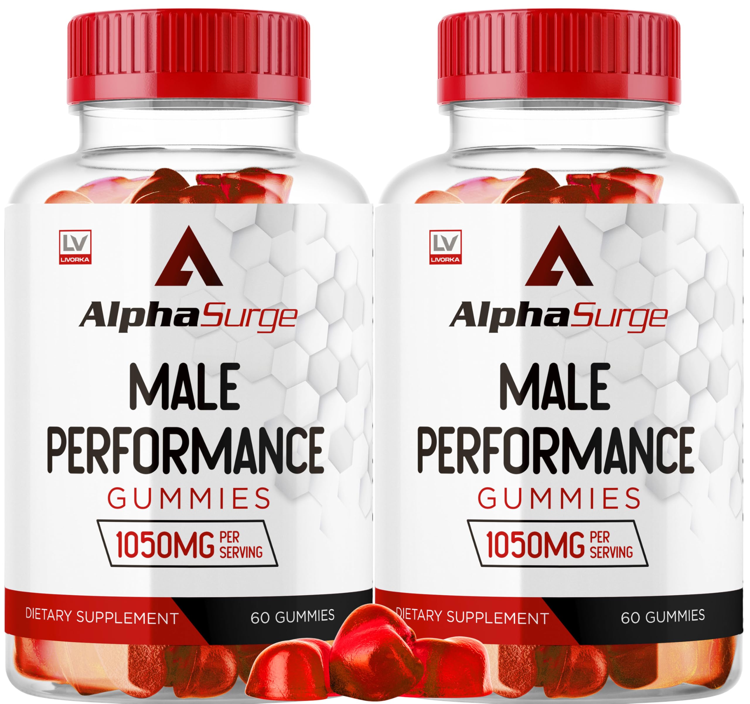 LIVORKA Alpha Surge bottle emphasizing high-strength formula for daily vitality.