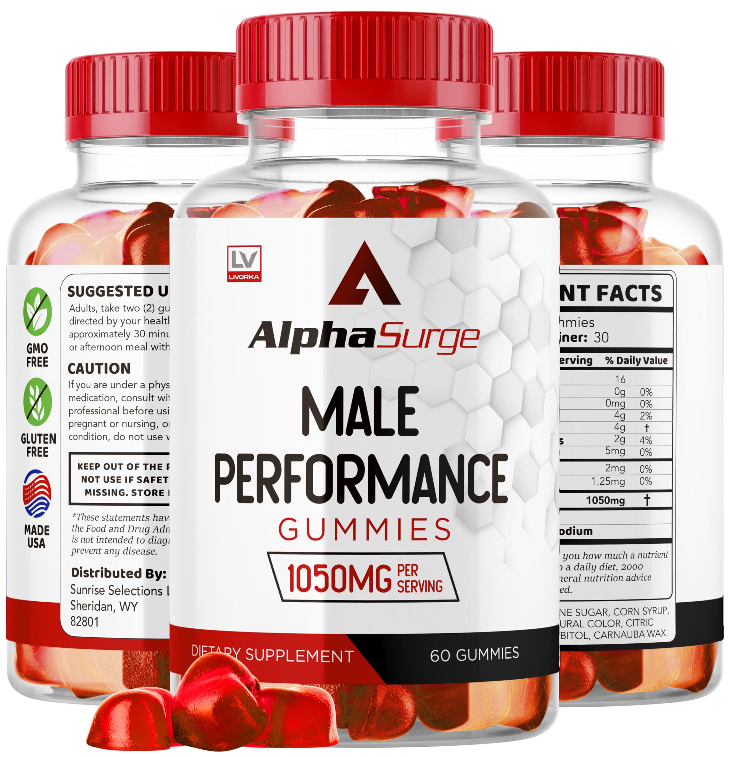 LIVORKA Alpha Surge packaging highlights GMP standards and quality assurance.