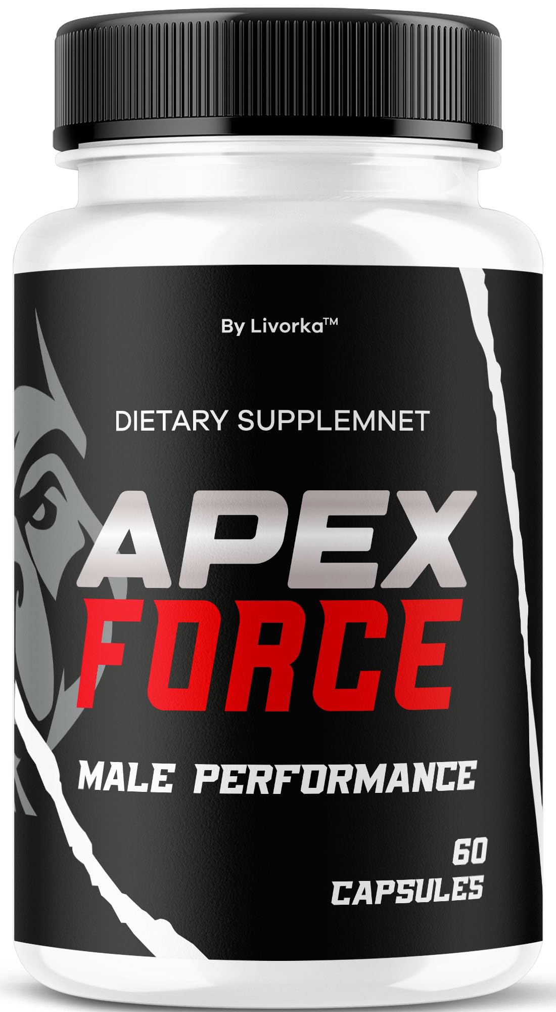 LIVORKA Apex Force bottle front view promoting daily vitality