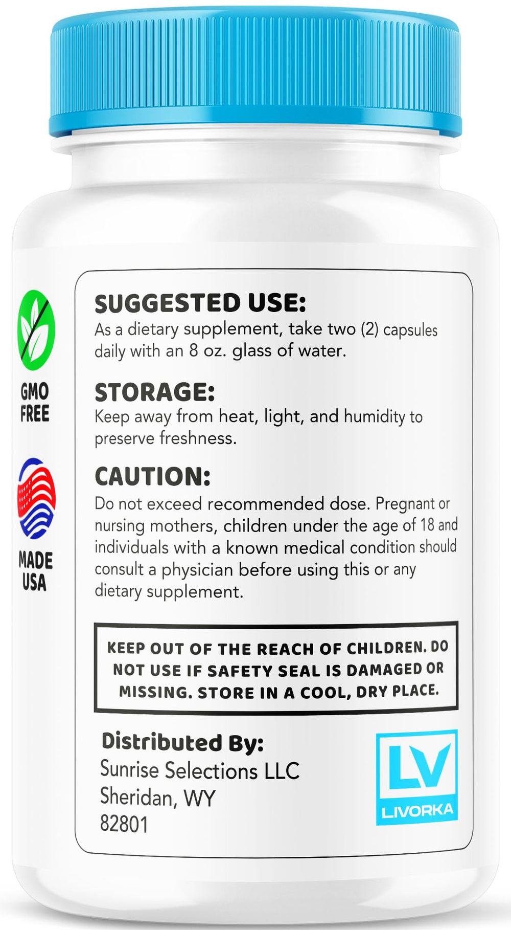 LIVORKA Best Breath packaging back view showing supplement details.