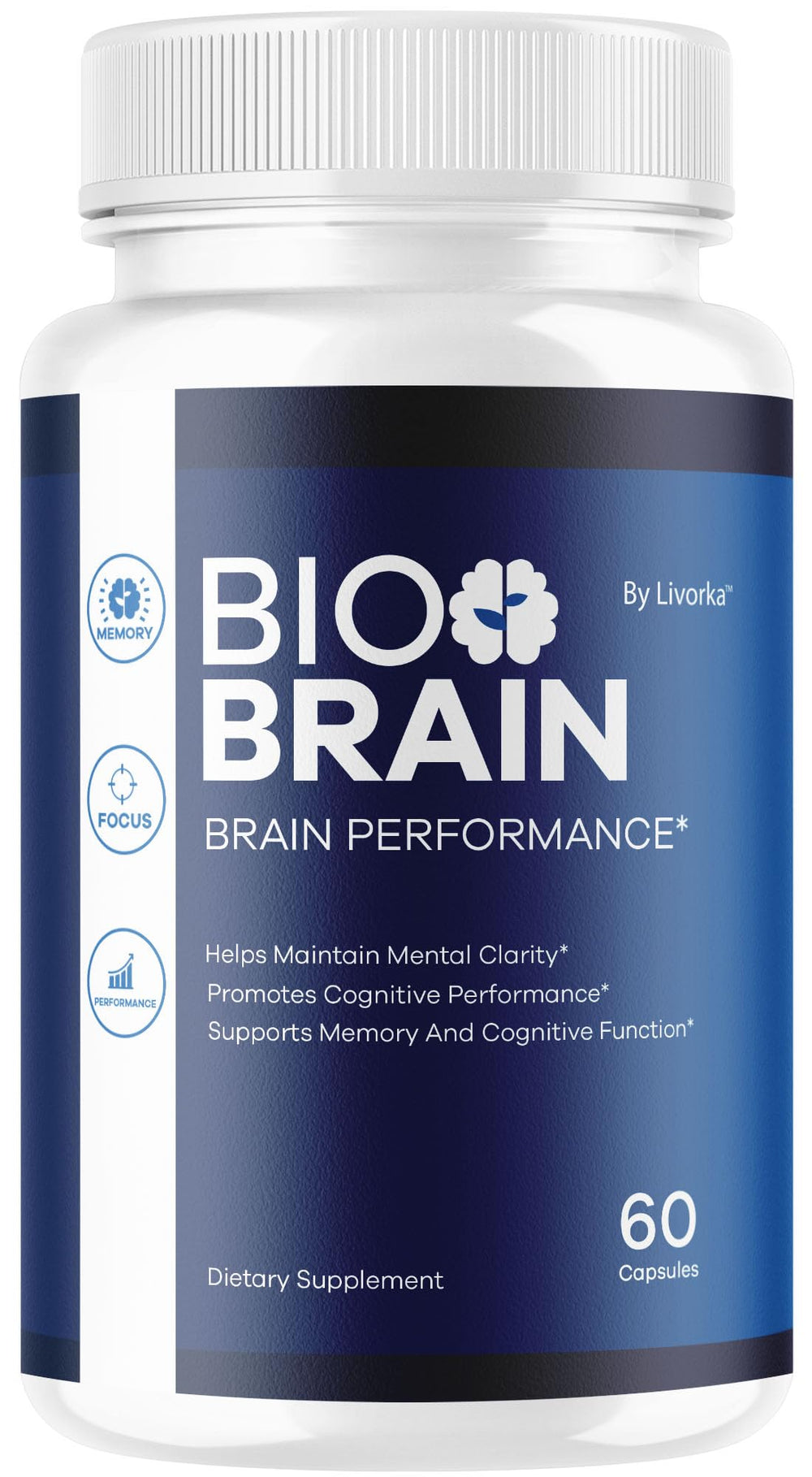 LIVORKA Bio Brain Capsules bottle front view for daily cognitive support